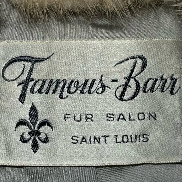 Vintage Famous-Barr Mink Fur Stole Shawl Capelet Coat Jacket Beige Honey Brown - Picture 5 of 12